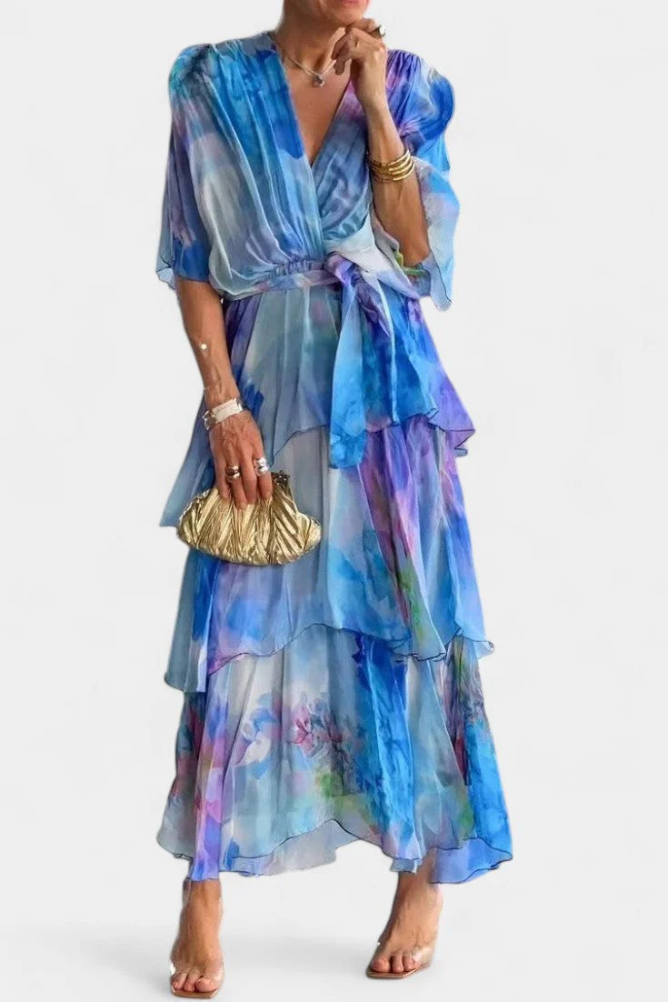 Carol Vestido Maxi Floral Acuarela
