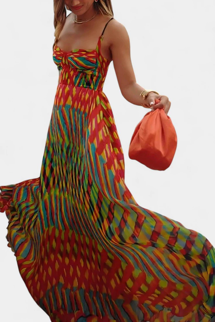 Océana Vestido Maxi Halter Abstracto - Image 2
