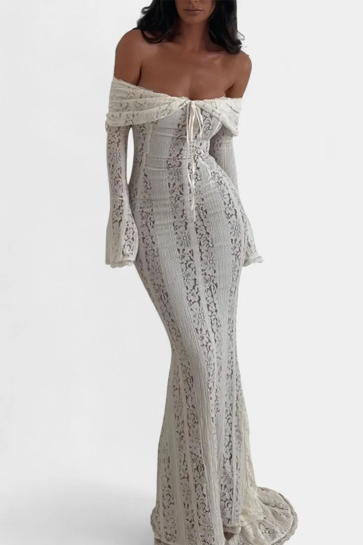 Rosalie Vestido Maxi Off-Shoulder de Encaje - Image 2