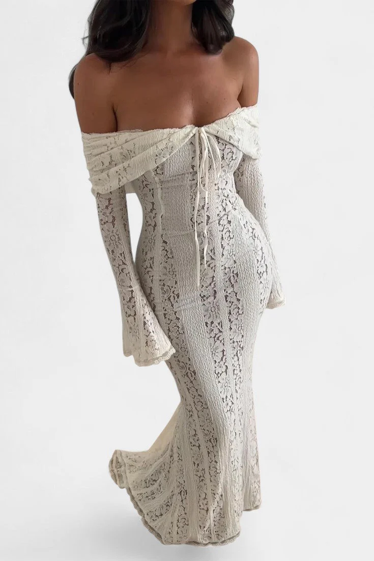 Rosalie Vestido Maxi Off-Shoulder de Encaje - Image 3