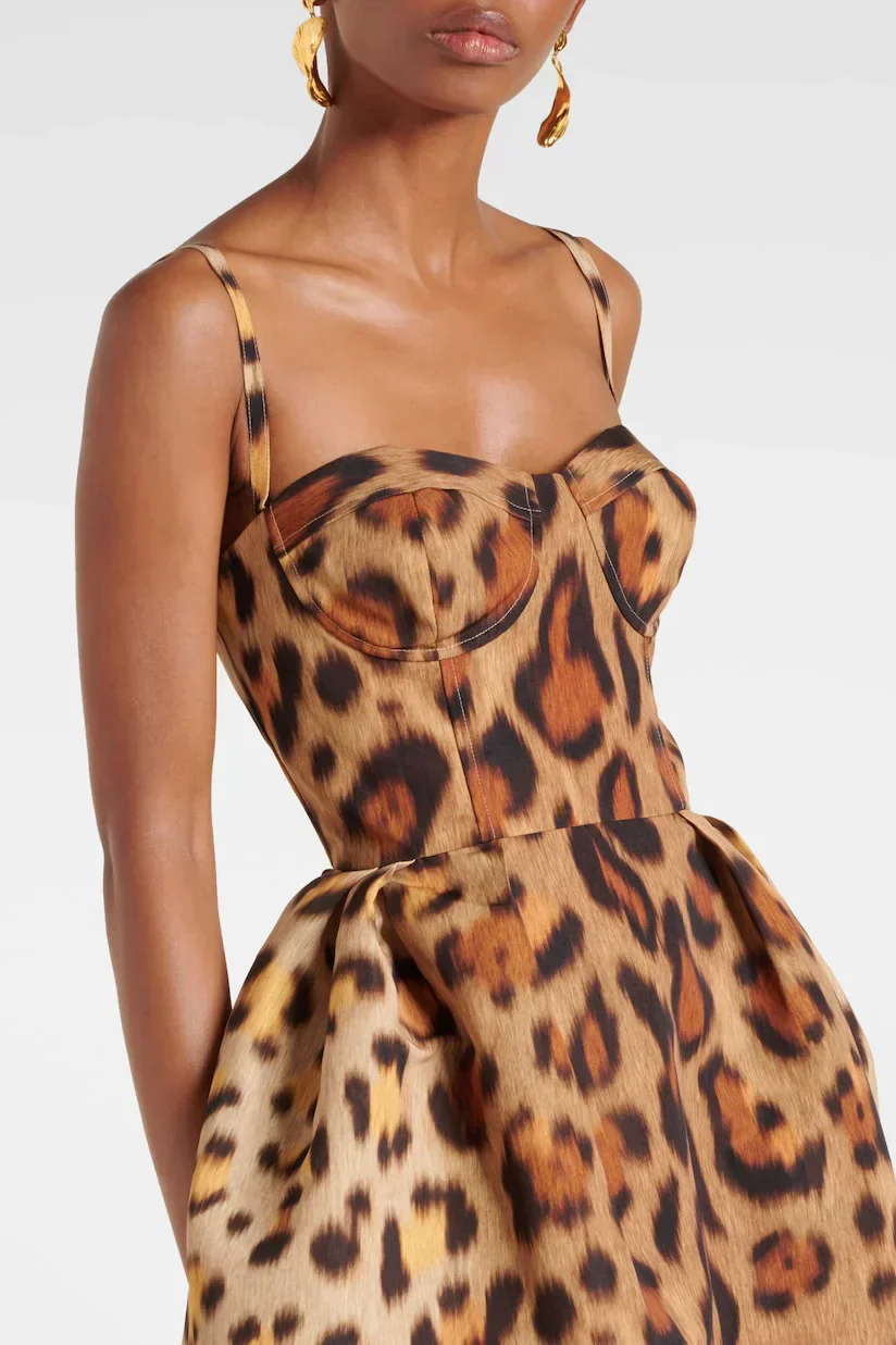 Tiana Vestido Midi Bustier Leopardo - Image 3