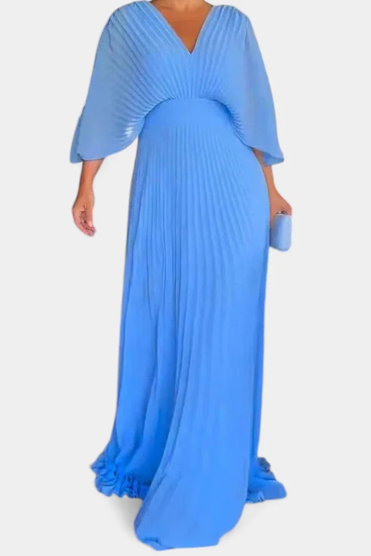 Anita Vestido Midi con Pliegues y Escote en V - Image 3