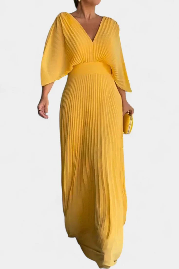 Anita Vestido Midi con Pliegues y Escote en V - Image 5
