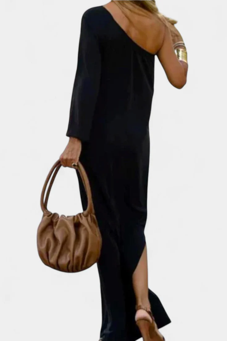 Maddie Vestido Midi Elegante de Un Hombro - Image 2