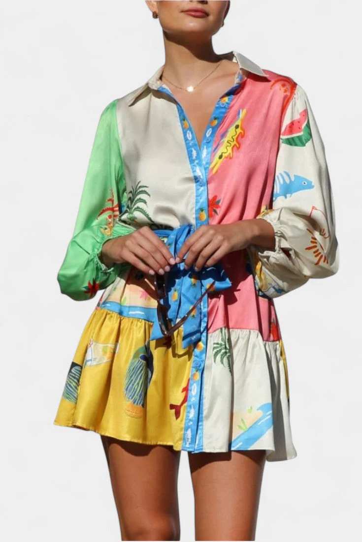 Fallon Vestido Mini Impreso Multi-Color - Image 3