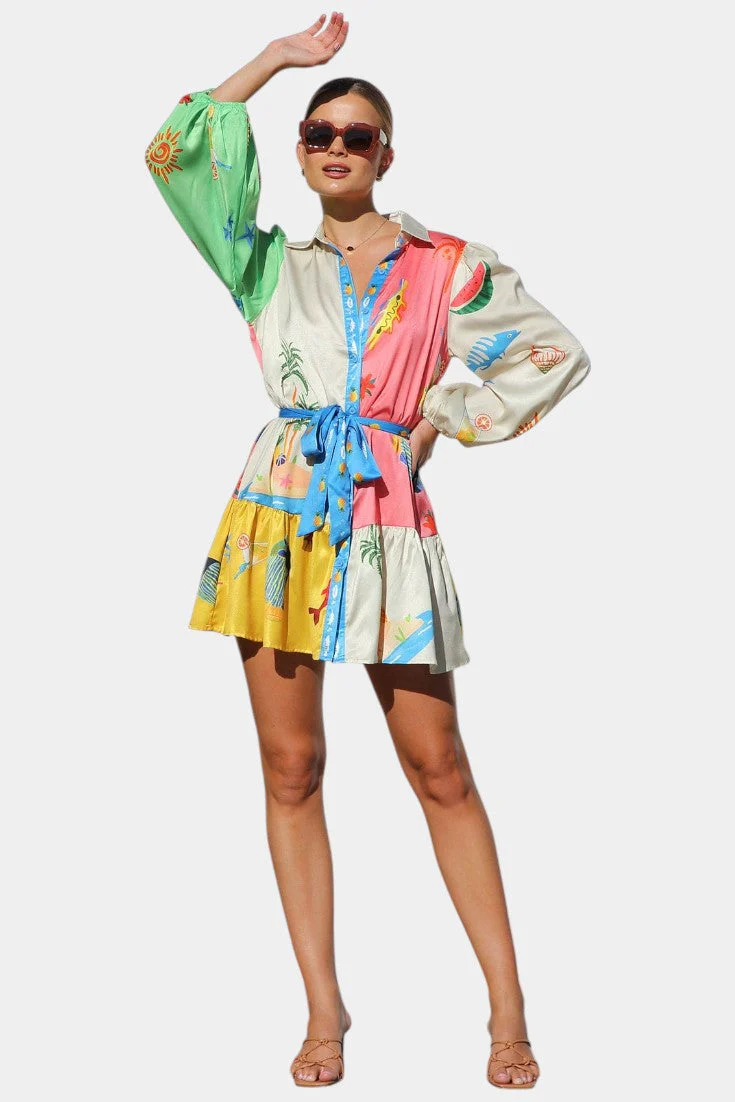 Fallon Vestido Mini Impreso Multi-Color - Image 4