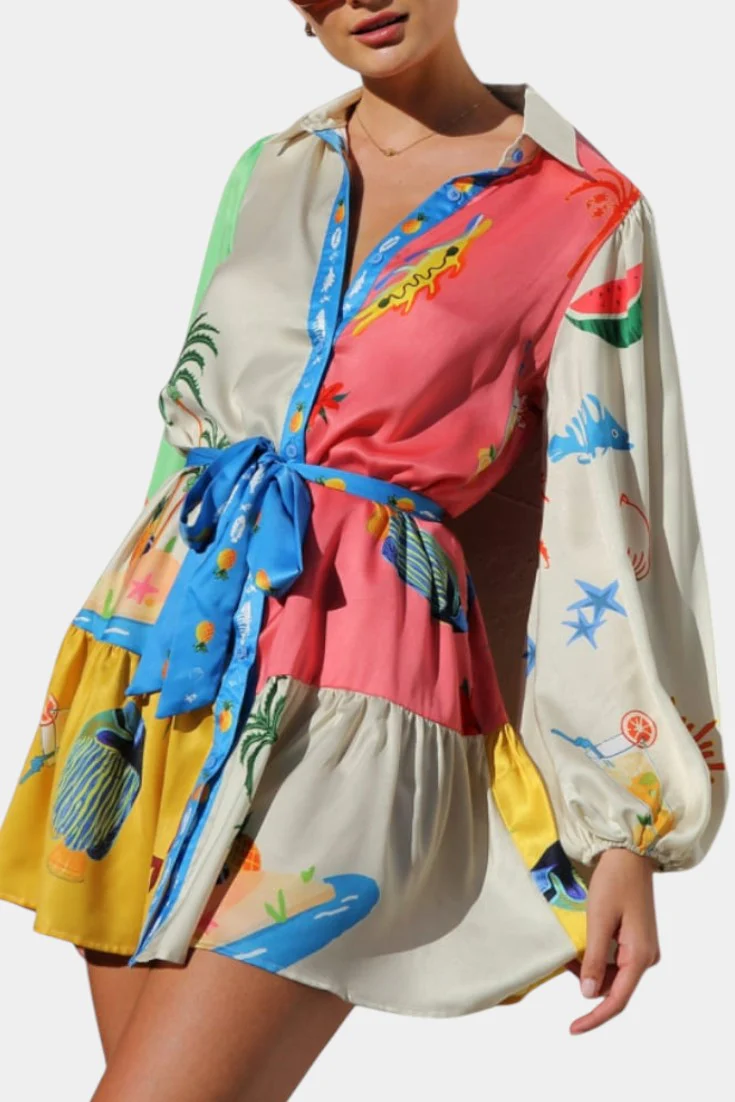Fallon Vestido Mini Impreso Multi-Color - Image 6