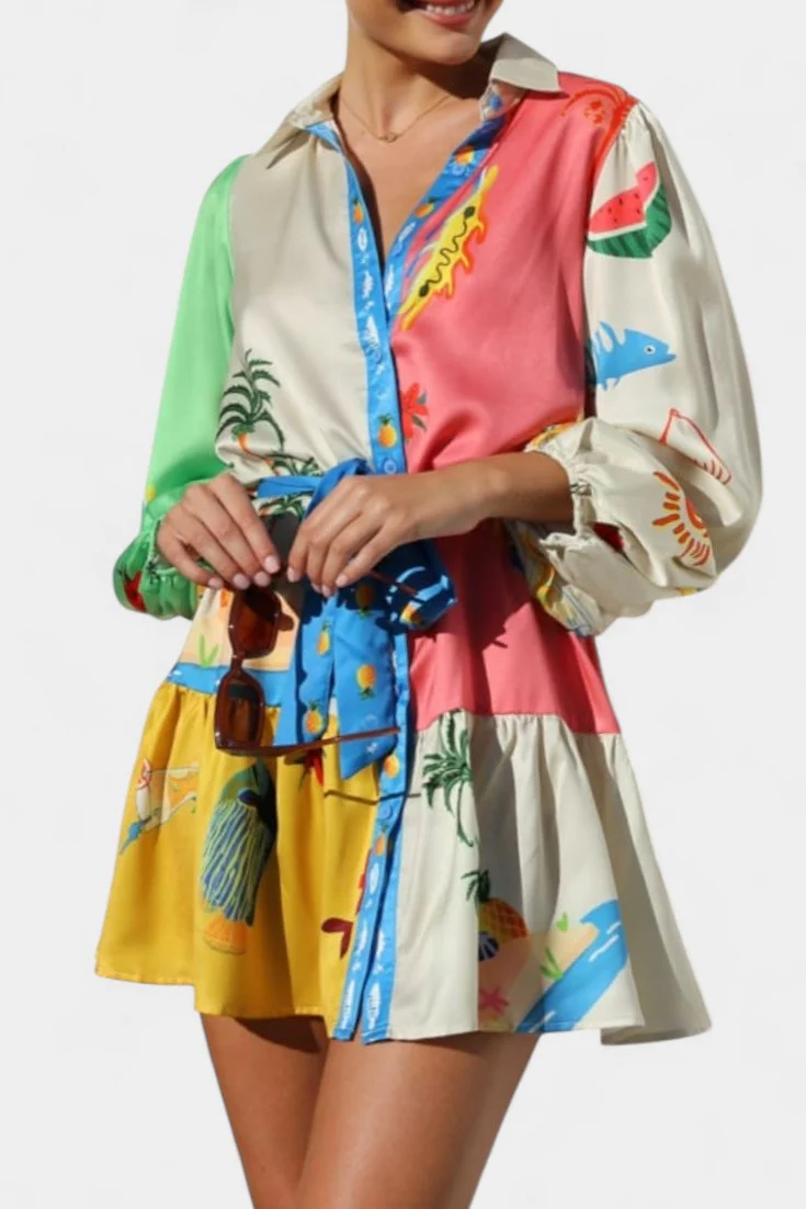 Fallon Vestido Mini Impreso Multi-Color - Image 7