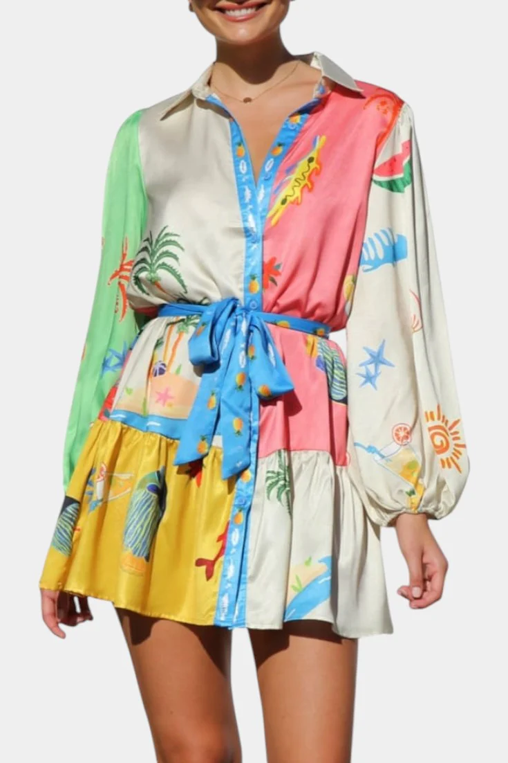 Fallon Vestido Mini Impreso Multi-Color - Image 8