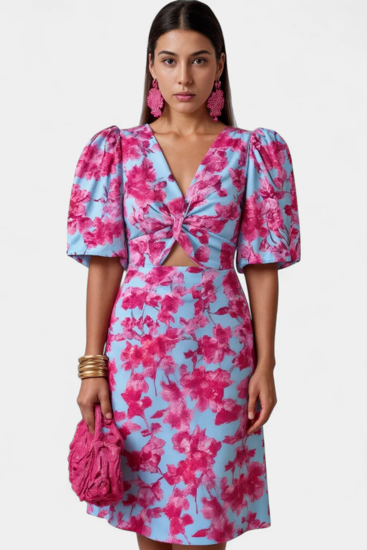 Wibia Vestido Estampado con Mangas Volumen y Fruncido - Image 14