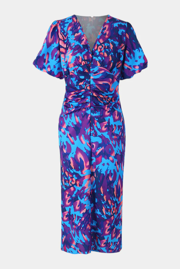 Wibia Vestido Estampado con Mangas Volumen y Fruncido - Image 5