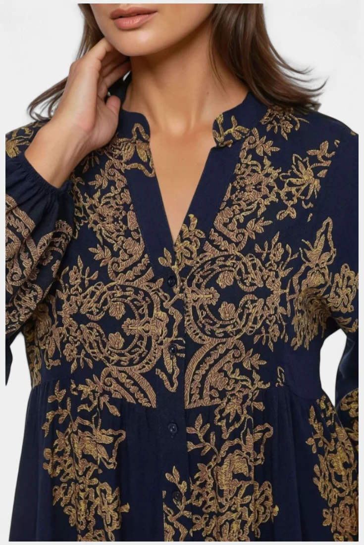 Yaiza Vestido Maxi con Aire Bohemio y Estampado Vintage - Image 6