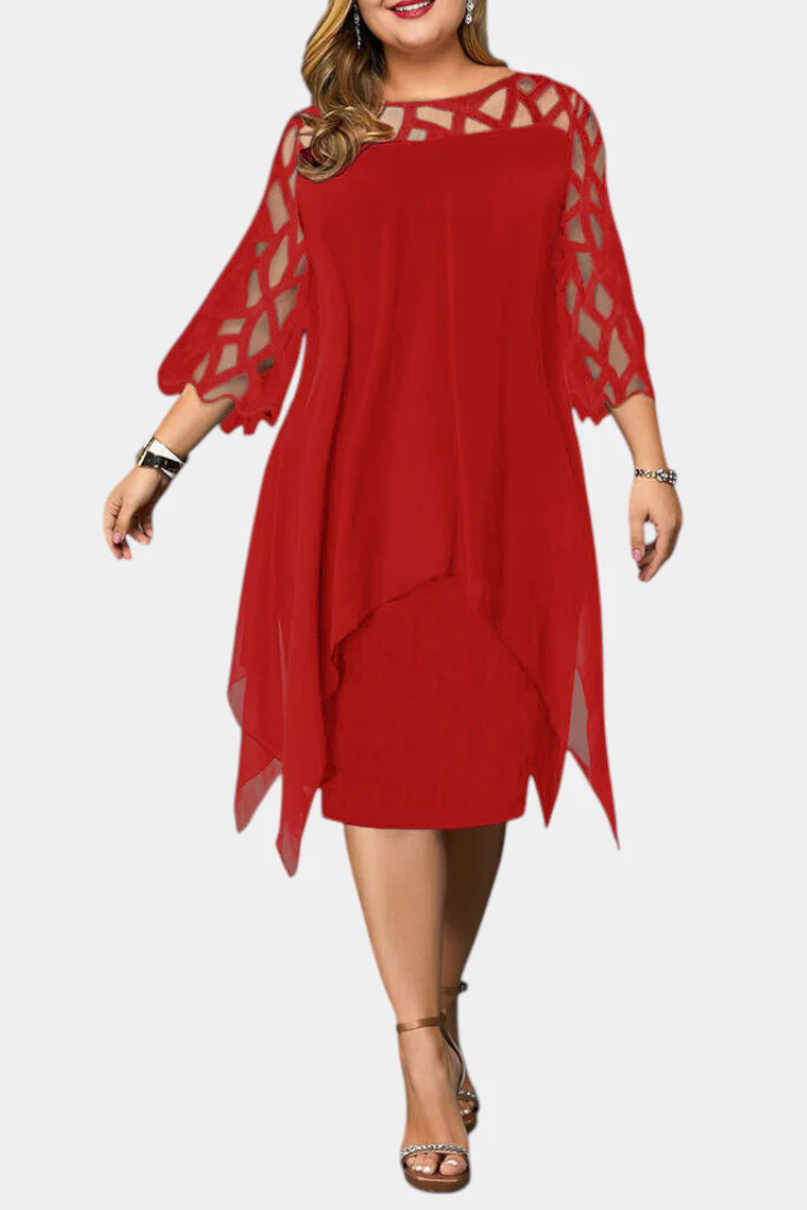 Yana Vestido Talla Grande con Mangas de Encaje - Image 10
