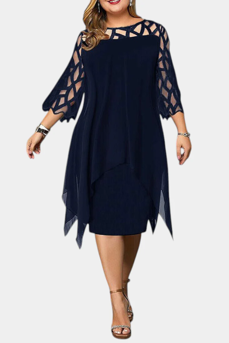 Yana Vestido Talla Grande con Mangas de Encaje - Image 7