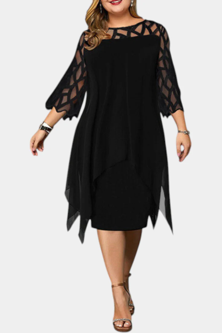 Yana Vestido Talla Grande con Mangas de Encaje - Image 8